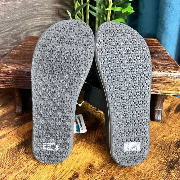 Cobian Women's Dana Rise Synthetic Leather Strap Slides Sandals, Black Sz 8. NWT - Picture 7 of 13